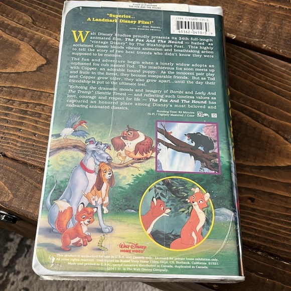 New/Sealed Walt Disney The Fox and the Hound - Picture 2 of 4